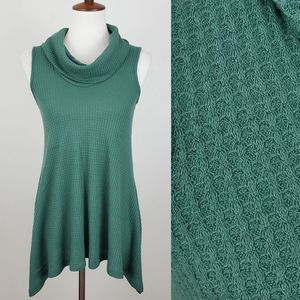 Seven Forty Two Cowl Neck Waffle Knit Tunic